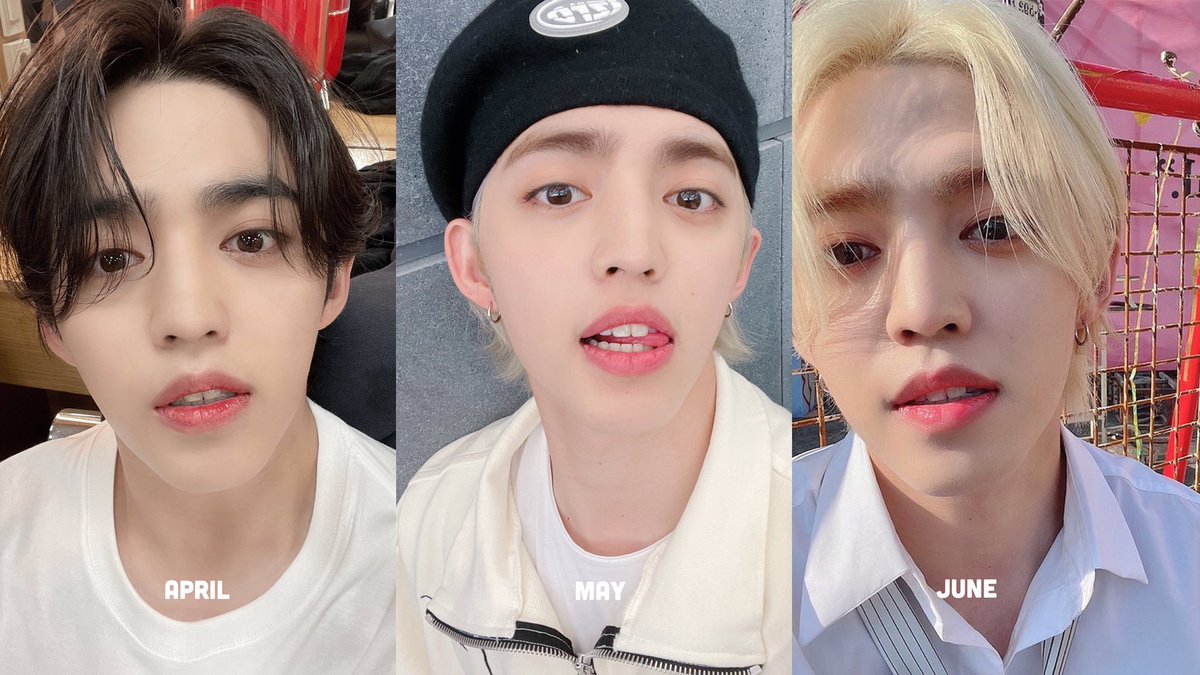 sounds_of_cheol's tweet photo. a selca of scoups every month this year ❤️ https://t.co/UrFXQ7vJM6