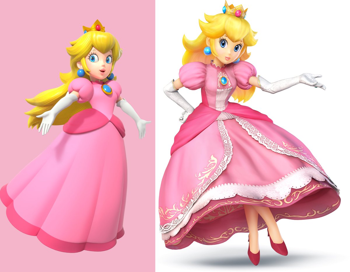 スーパーマリオシリーズの本家ピーチ姫様とスマブラ4作品のフィギュア