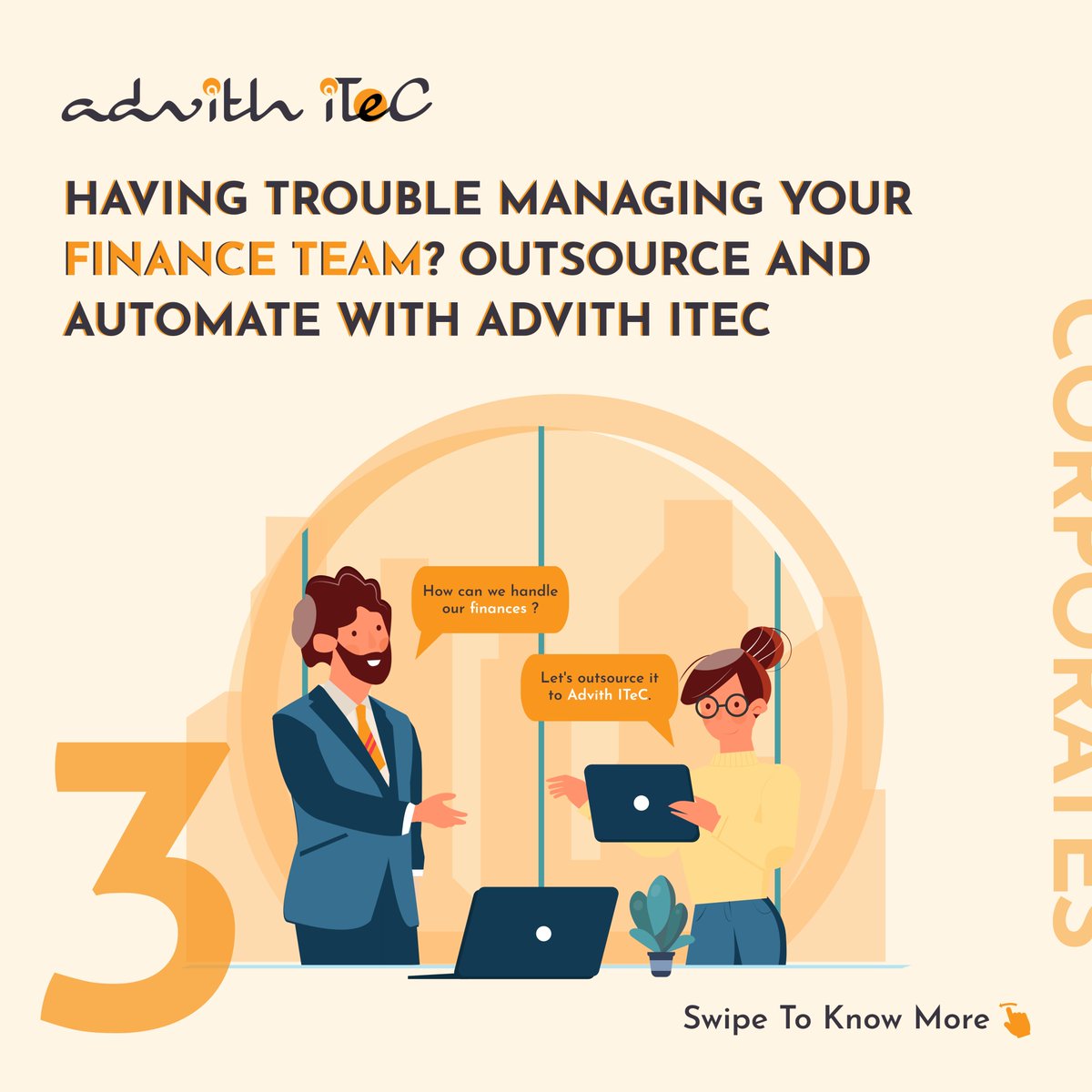AdvithItec's tweet photo. Hello CFOs and Finance Heads! Don’t be worried!!! We will help you set up a remote and efficient team experienced in AP, AR, GL &amp; taxation. It's just a plug-and-play! We will also take care of training them and managing attrition so that you can focus on financial value creation. https://t.co/QzWrn5Ov1J