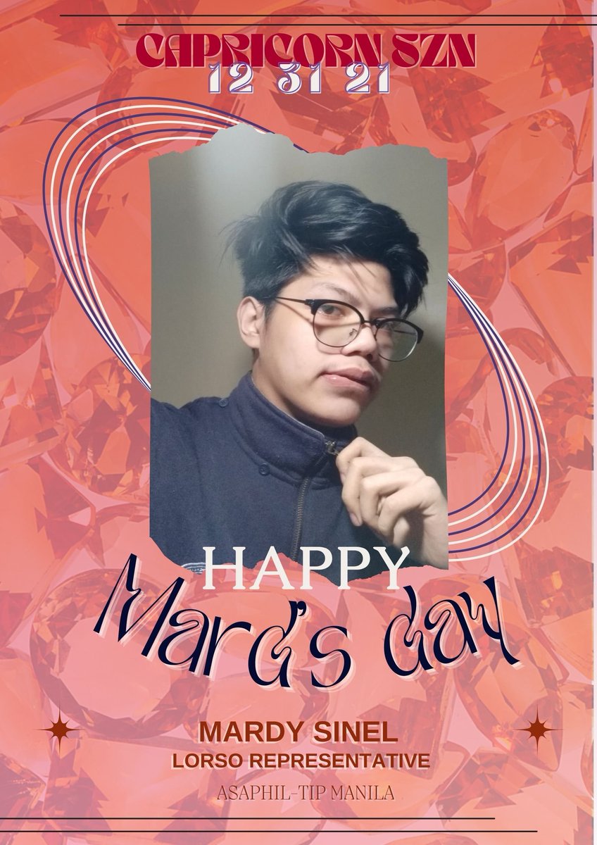 asaphil_tipmnl's tweet photo. Greetings from your ASAPHIL TIP-Manila Family ๐
Happiest Birthday to our LORSO Representative, Mardy Siรฑel.
We wish you good health and happiness! Always keep the fire burning inside of you! ๐ฅ
๐พ๐๐ง๐ฅ๐ ๐๐๐๐ข!
#CapricornSeason
#KTFB
#ShineBrighterASAPHILTIP
#ASAPHILTIP33 https://t.co/ug2nFX4xKm