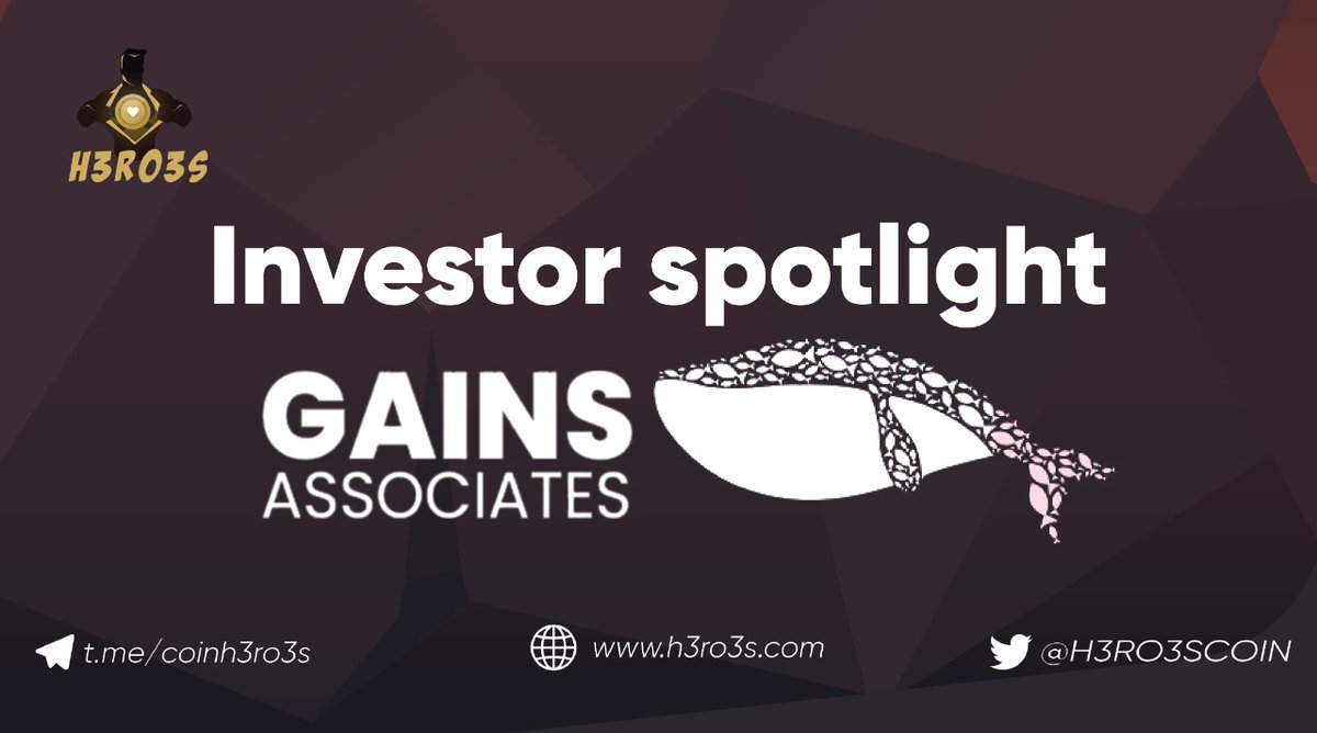 We are excited to introduce one of our Investors – GAINS associates. They are one of the biggest and most respected crypto communities, which has raised several millions of dollars for many ICOs. The name stands for Group Action is Never Small, which embodies its motto.

#gains
