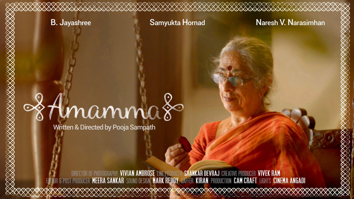 poojasampath's tweet photo. In memory of my super sassy grandma &amp; inspired by her life, here’s our short film-Amamma. This loving tribute has been in the making for a while &amp; continues to be a work in progress. Today marks the 2nd year of her passing, I chose today to share a glimpse of our labour of love. https://t.co/hr7BFvNvr8