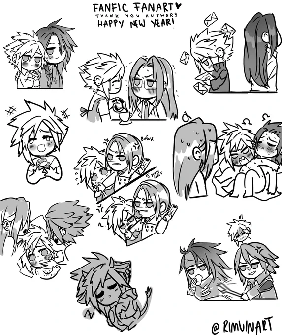 Last year's push! another badly structured Guess the Fanfic sketches! eheheAuthors, thank you, from the darkest corners of my heart for sharing your creativity with us! So many delicious meals ------------answers and bonus   #ff7 