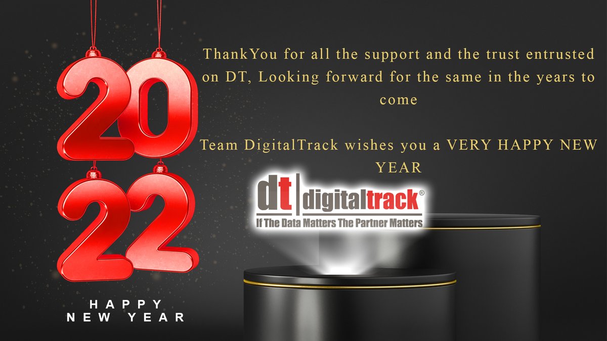 digital_track's tweet photo. Happy New Year 2022!!!
Thank You for all the support and the trust entrusted on DT. Looking for the same in the years to come.
#newyear2022 #newyearwishes #digitaltrack https://t.co/kPPFwQuMmX