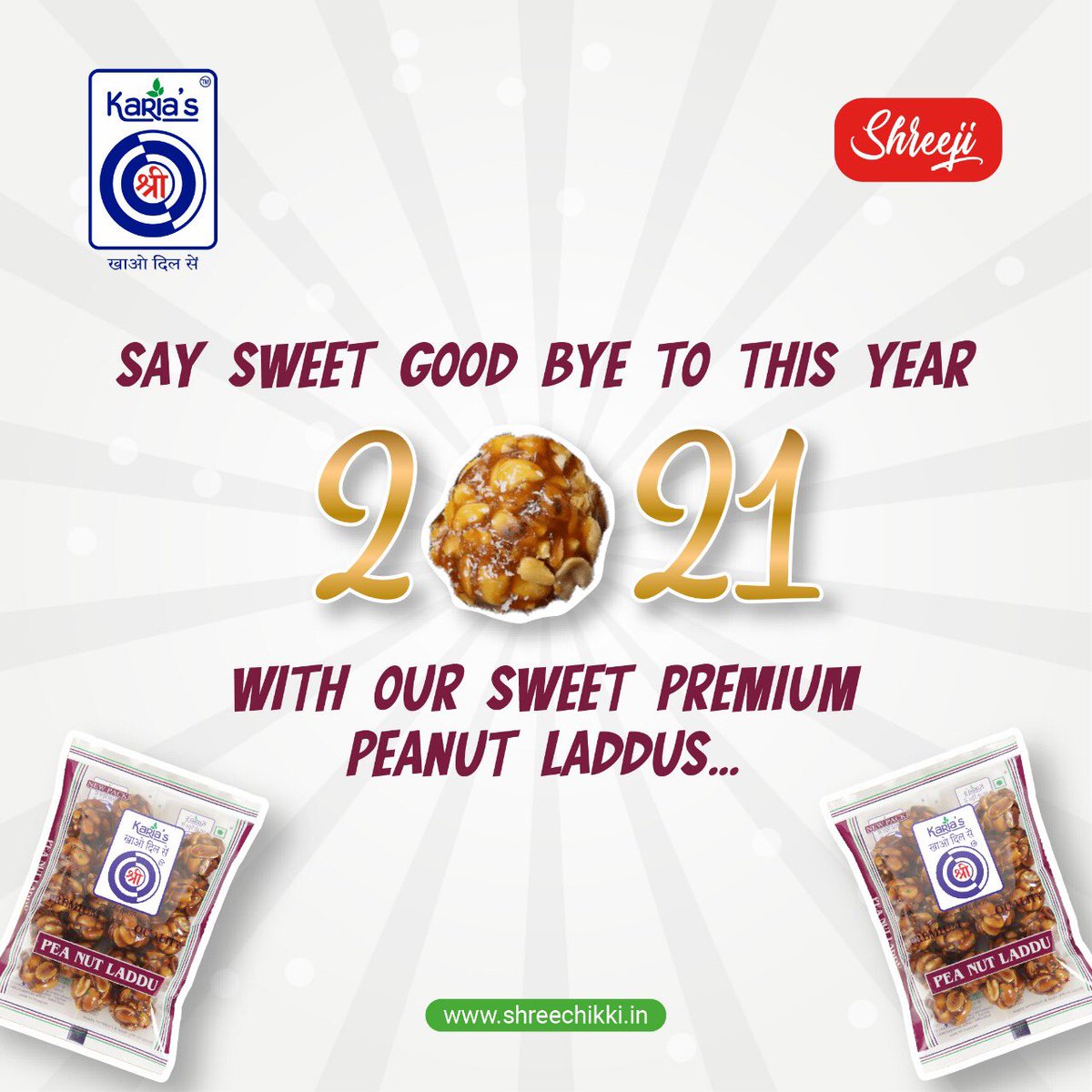 ShreeChikki's tweet photo. Say sweet good bye to this year with our sweet premium peanut Laddu.
.
.
Order Online
https://t.co/x22bxk4TTU

#Shreechikki 
#tilhi #tilhladdu #chikki #penaut #bestfoodonline #sweets #indiansweets #healthysweetsnack  #cravings  #lastdayofyear #newyear #december #decembermonth https://t.co/ur51eUGVPa