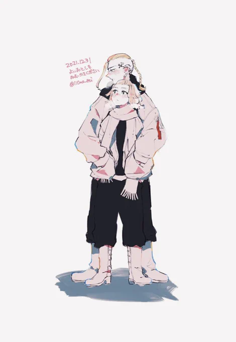 描き納めのドラマイです このポーズはドマ必須課題かなと思って…今年はリベにすっ転がって大変なこと(情緒的な意味で)になりとても楽しかったです!来年も元気なオタクでいます! 