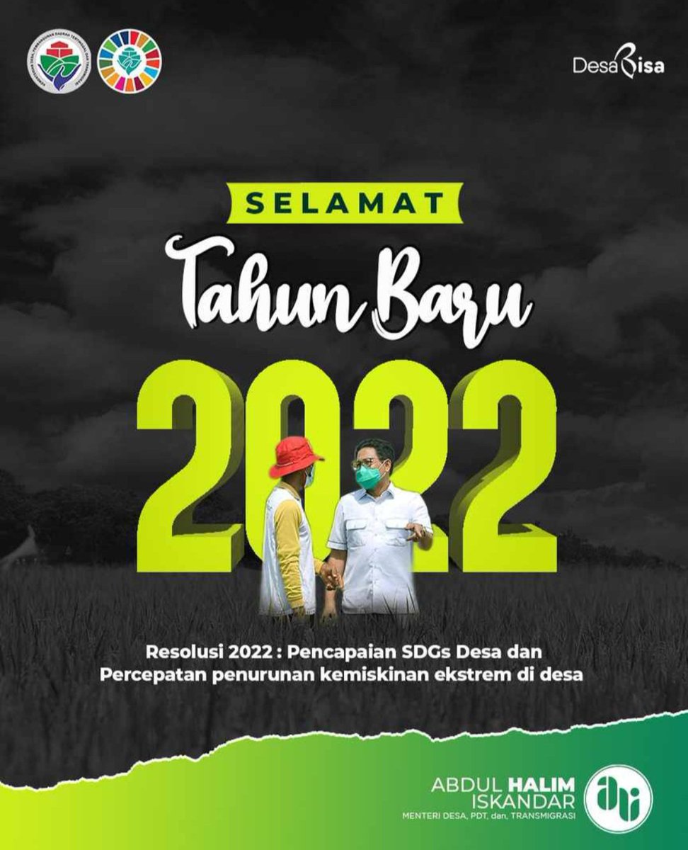 Resolusi 2022 : Pencapaian SDGs dan percepatan penurunan kemiskinan Ekstrem di desa

<a href="/halimiskandarnu/">ABDUL HALIM ISKANDAR</a> 

#GusMenteri 
#SDGsDesa #DesaBisa