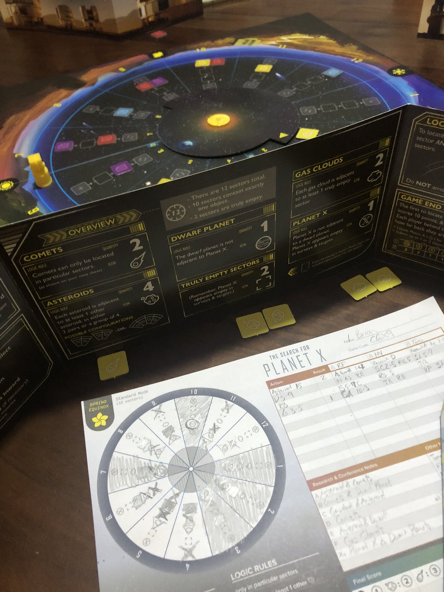 OfficeGameCafe's tweet photo. Let’s see if any of my followers (one in particular) will steal hints from my score sheet in #SearchForPlanetX by @PlayRenegade https://t.co/7FpJ60V85y