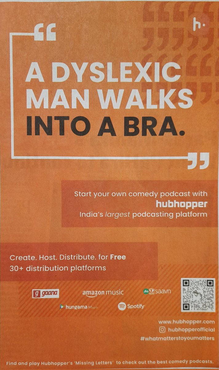Vaibhav (@vaibhav_s16) on Twitter photo Very insensitive ad <a href="/Hubhopper/">Hubhopper</a>. Try living life of a dyslexic to understand difficulties they face. Expect apology <a href="/DyslexiaIDA/">International Dyslexia Association</a> <a href="/DyslexiaFound/">Dyslexia Foundation</a> <a href="/BDAdyslexia/">British Dyslexia Association</a> Very insensitive ad <a href="/Hubhopper/">Hubhopper</a>. Try living life of a dyslexic to understand difficulties they face. Expect apology <a href="/DyslexiaIDA/">International Dyslexia Association</a> <a href="/DyslexiaFound/">Dyslexia Foundation</a> <a href="/BDAdyslexia/">British Dyslexia Association</a>