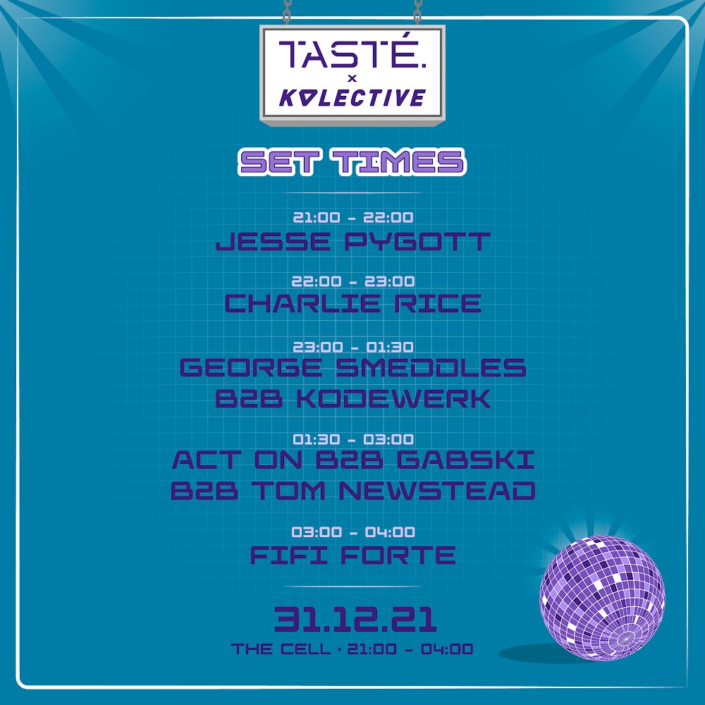 Set times for tonight’s NYE Special @ The Cell, Nottingham. 

40 tickets remain: clubglobal.com/venues/taste/e…

<a href="/Pygottj/">JP</a> | <a href="/charliericedj/">charlierice</a> | <a href="/TomNewstead3/">Tom Newstead</a> | <a href="/GeorgeSmeddles/">George Smeddles</a>