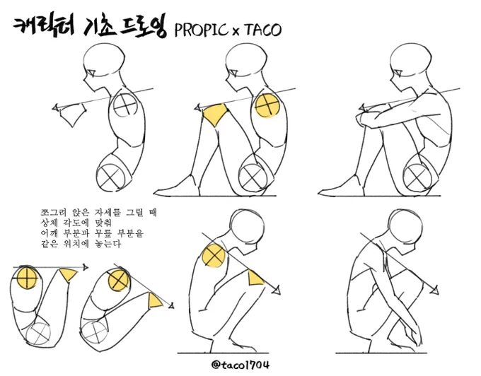 쪼그려 앉은 자세를 그릴 때 상체 각도에 맞춰 어깨와 무릎을 같은 위치에 그리면 된다 

-2021년 한 해 동안 모두 고생하셨습니다
-2022년 좋은 일들만 가득하시길 바랍니다 