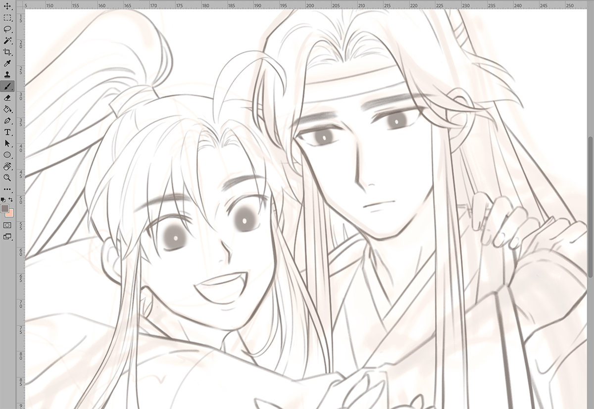 new year drawing WIP 
maybe my new year resolution should be to finish drawings on time because my timing is so bad 🥴💦 