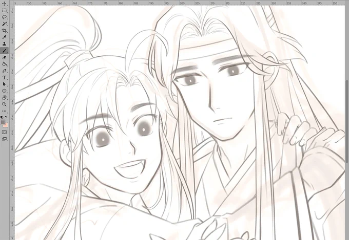 new year drawing WIP 
maybe my new year resolution should be to finish drawings on time because my timing is so bad 🥴💦 