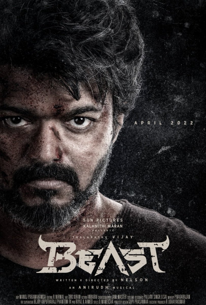ActorVijayFP's tweet photo. Official: #BeastFromApril 🔥🔥🔥 

#Beast @actorvijay @Nelsondilpkumar @sunpictures @BeastTamilMovie @hegdepooja @manojdft @Nirmalcuts https://t.co/gZj0MKT4gU