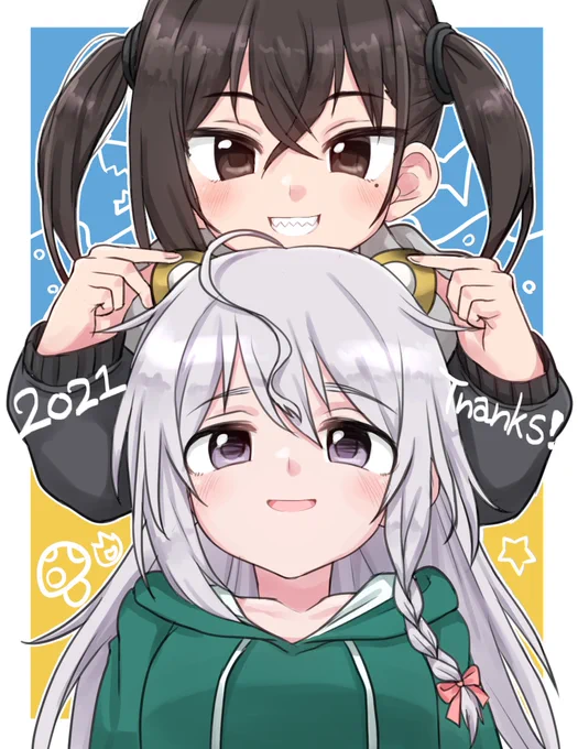 2021年描き納め!!最後は推しと担当で🍄🦈 