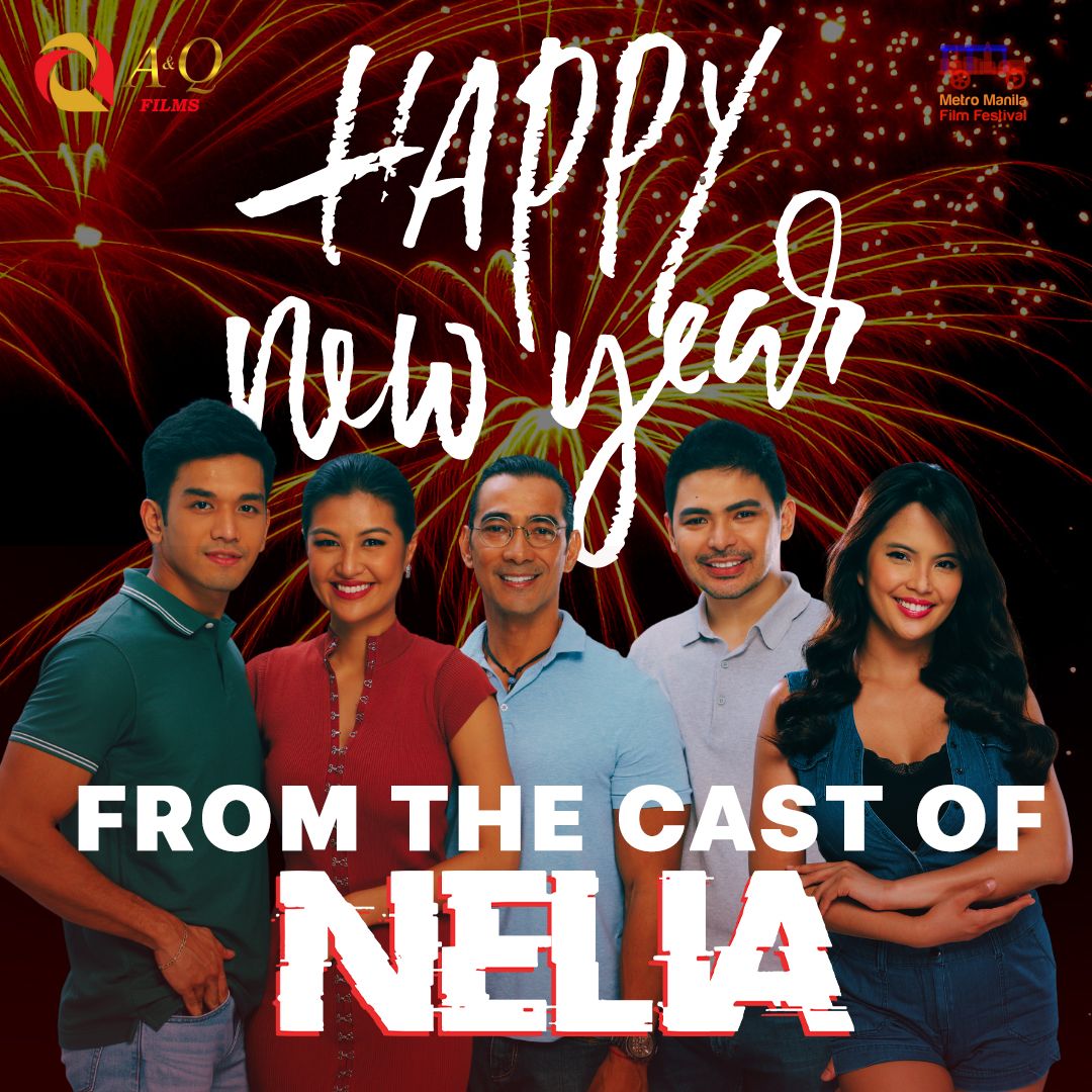 NeliaMovie's tweet photo. Cheers to a new year and another chance for us to get it right!

Happy New Year from the cast and crew of NELIA! Now Showing in cinemas nationwide! #MMFFNelia 

Watch trailer here: https://t.co/G5eIXpyVK7 https://t.co/1Y6oOoeZiU