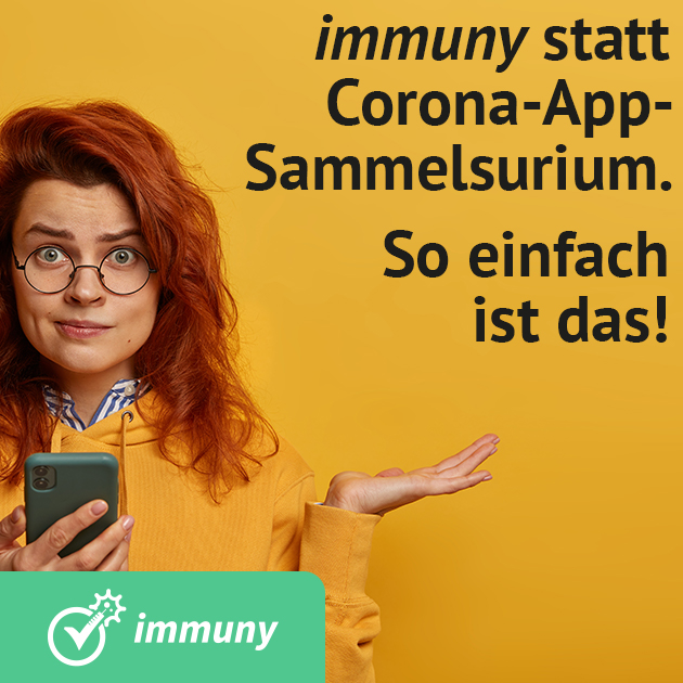 Die skalierbare #Plattform für #Unternehmen jeder Größe. immuny ist der kostenfreie, digitale Test- und Impfnachweis plus Einlasscheck plus Identitätsnachweis inklusive Kontaktnachverfolgung – alles in einer App!

immuny.net #coronatestest #gemeinsamgegencorona
