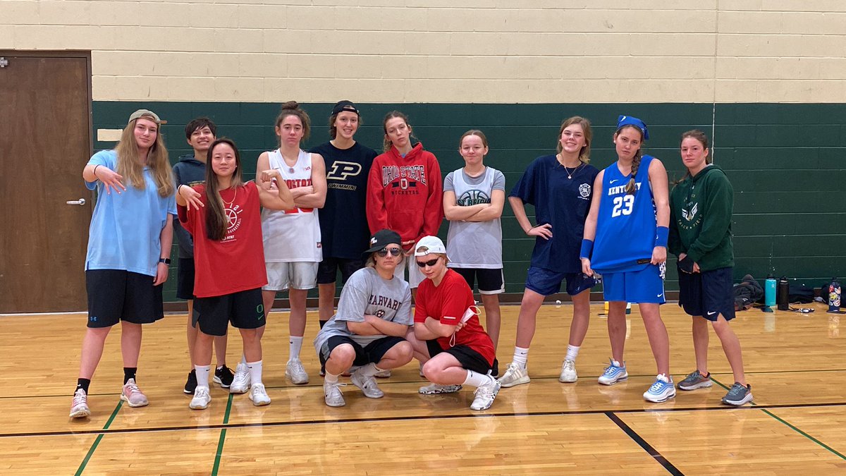 JeromeSwimming's tweet photo. Lady Celtics channeling their inner @AdamSandler for dryland basketball this morning! https://t.co/n7sKB6Xqgs