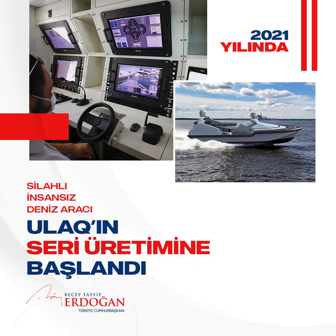 İlk silahlı insansız deniz aracımız ULAQ'ın seri üretimine başladık.
