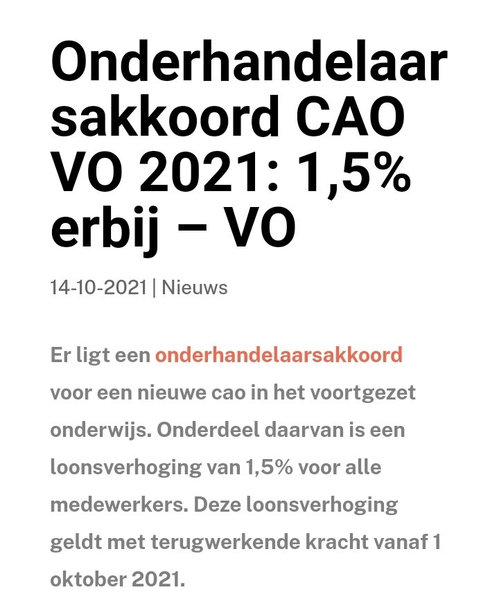 mleisink's tweet photo. • Docenten in het VO kregen 1,5% loonsverhoging per 1 oktober 2021.
• Onderwijsbestuurders kregen net voor Kerst 2% terugwerkend tot 1 januari 2021.

En ze verdienen al zo veel!
Ik vind daar wat van.

(Zie hier mijn bijdrage aan de Gelderlander, RT stel ik op prijs.)
@AObtweets https://t.co/2MyaMuR7m5