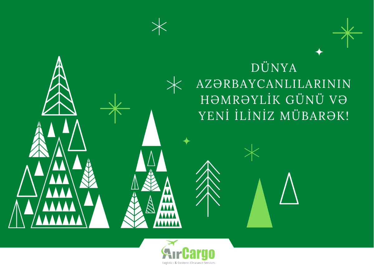 aircargo_az's tweet photo. "Air Cargo Azerbaijan" bütün Azərbaycan xalqını Dünya Azərbaycanlılarının Həmrəylik Günü və Yeni İl münasibətilə təbrik edir. https://t.co/V9bwQ4vyEF