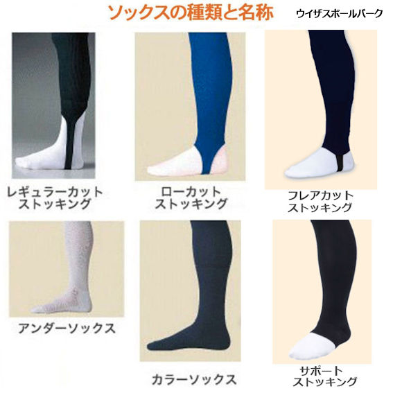 ウイザス ボールパーク 野球ユニフォーム専門店 ウイザスの中の人 です ストッキング アンダーソックス カラーソックス 紛らわしい名称ですが パッと見て分かるよう画像にまとめました T Co Z4ezacif チームオーダーの場合 個別に