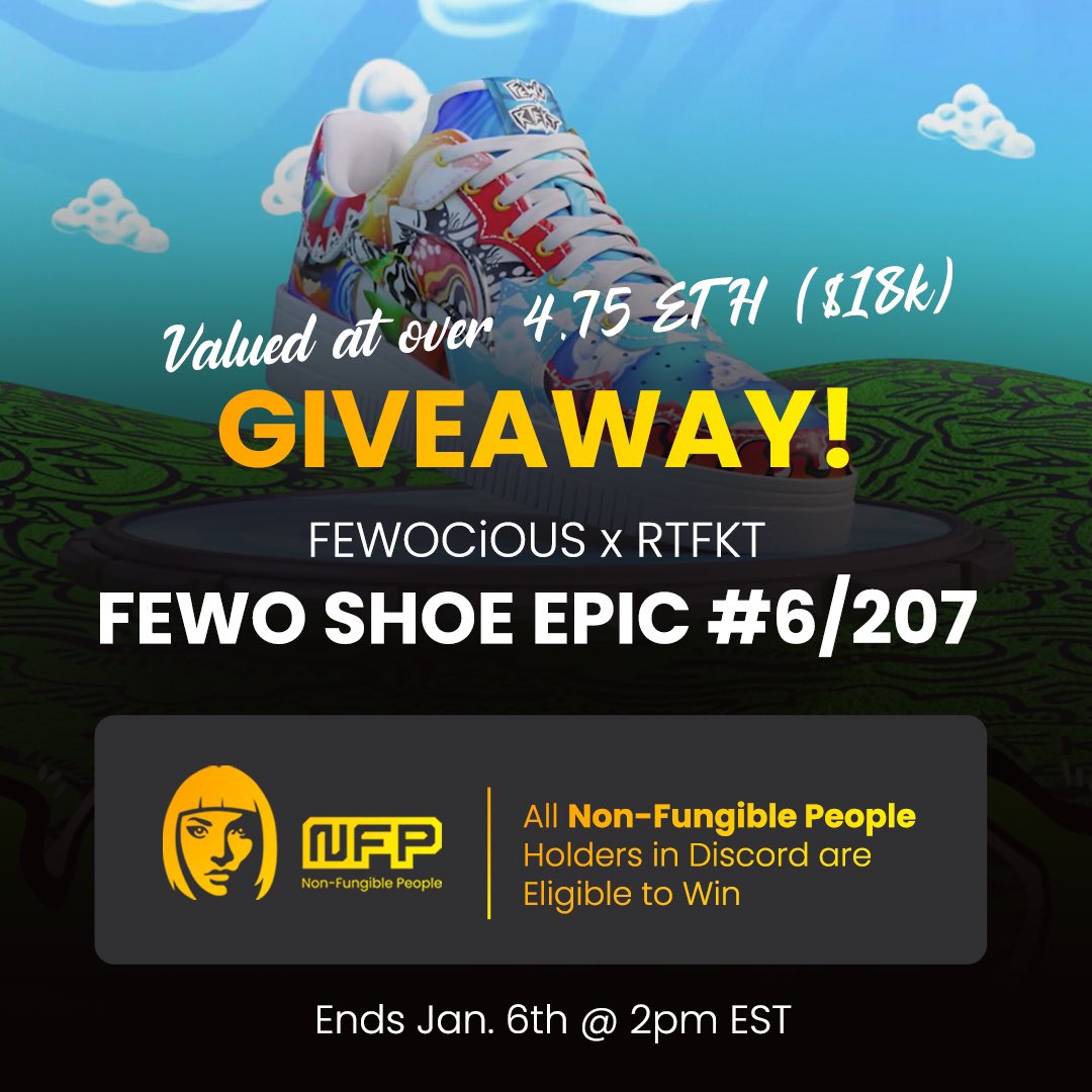 MaryPopsIt's tweet image. I’ve been holding @Nfungiblepeople NFTs for what feels like a minute and already could win this dope #Fewocious x #RTFKT pair of shoes, a @deadmau5 #NFT, Merch and credits to customize my 3D animated avatar… almost sold out, hurry and get yours ☺️👌🏼