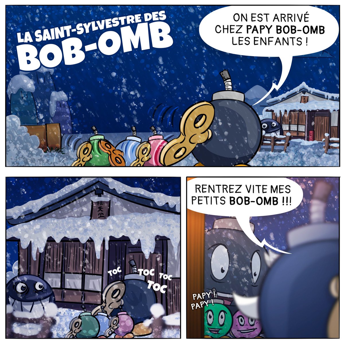 _JuDarK's tweet photo. Et bonne année à tous, voici ma Bd de #cartoonmaster de la semaine #bd #nintendomaster #humour #mariobros #bobomb #nouvelan2022 https://t.co/Sx3wOVZPNZ