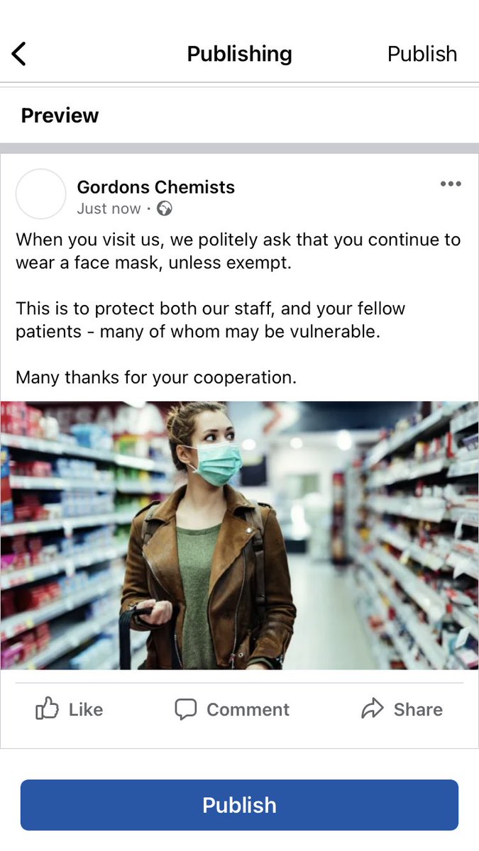GordonsChemists's tweet photo. When you visit us, we politely ask that you continue to wear a face mask, unless exempt. 

This is to protect both our #pharmacyheroes, and your fellow patients - many of whom may be vulnerable. 

Many thanks for your cooperation. https://t.co/vQBweKOADV