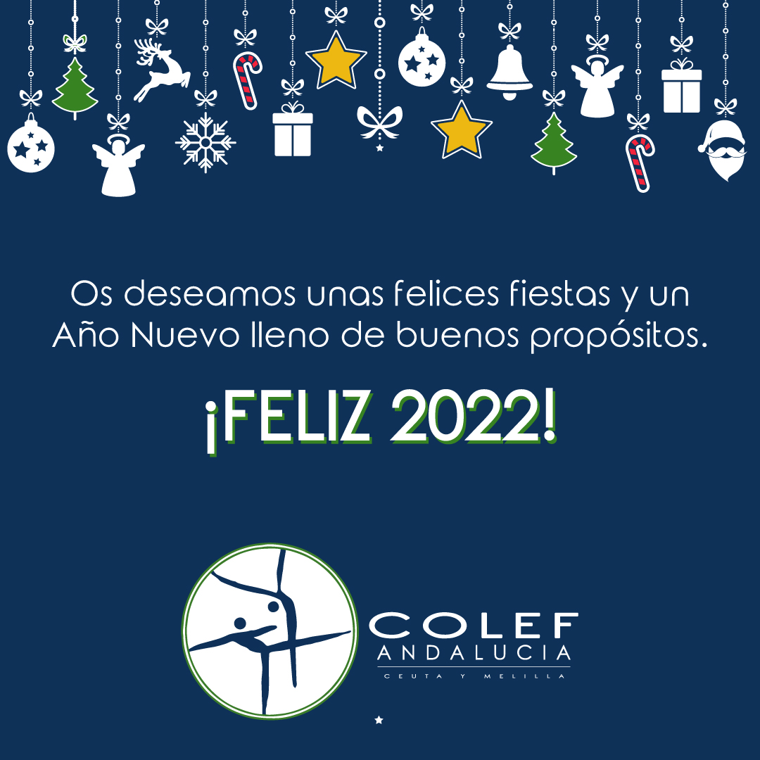 ColefAndalucia's tweet photo. 🔵 Desde el COLEF #Andalucía, #Ceuta y #Melilla os deseamos una feliz salida y entrada de año. 

🥂Por un 2022 lleno de #salud y #trabajo. https://t.co/K5J53tOnIF