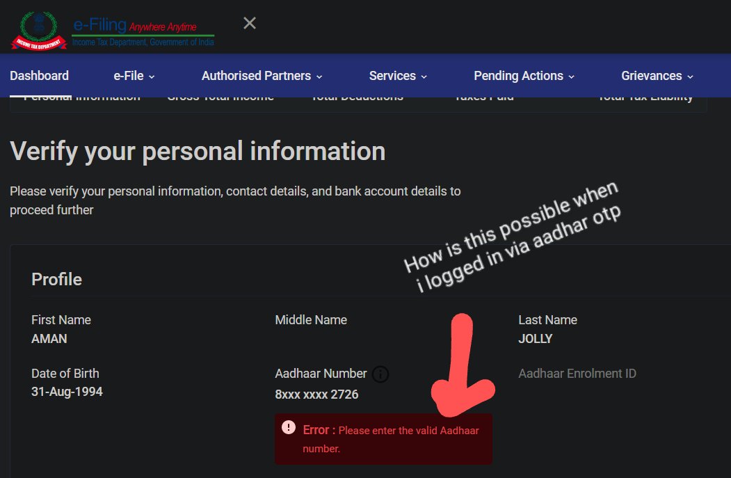 AMANJOLLY1994's tweet image. Thank you 
@Infosys
 and 
@IncomeTaxIndia
 for such a wonderful portal, new errors and new glitches every day.
Your helpdesk is also out of the world
All they made us do is to fill the ITR time and again fresh from the scratch and clear the cache
#needsolution