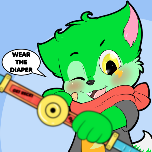 no visible diaper but something stupid I did real fast xD

Might be my next profile pic idk.

Couldn't decide on pacifier or not for extra baby look.