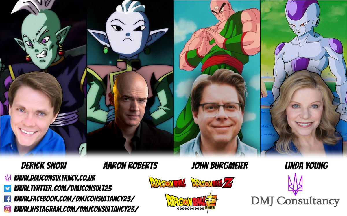 DMJConsult23's tweet photo. If you're a #DragonBall fan or event organiser and would like to have the cast at your local event, get in touch here:
https://t.co/ybw7sOxuIY

#DerickSnow #AaronRoberts #JohnBurgmeier #LindaYoung 
#DragonBallZ #DragonBallSuper https://t.co/s0zNf9p25P