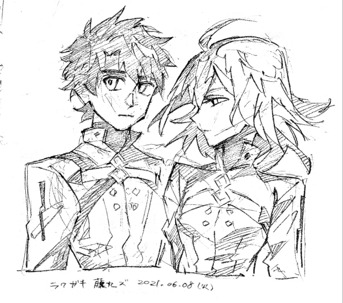 これは夏頃に描いていた落書き あの礼装かっこよくて、ずっと楽しみにしていたよ ウ〜ーー〜ッ 