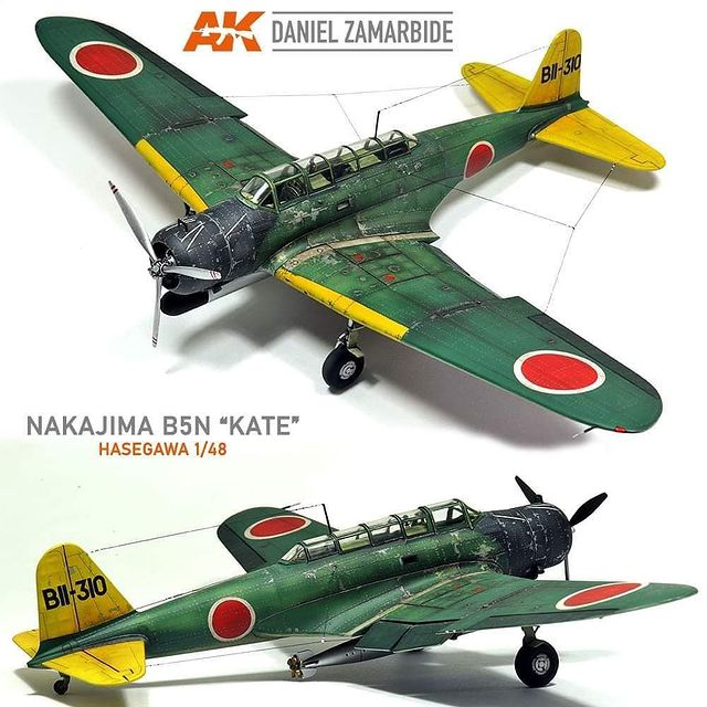 Ak_Interactive's tweet photo. NAKAJIMA B5N "KATE" 1/48 🛩
✍️Daniel Zamarbide
#3GenAK #AirModelling @hasegawa_model https://t.co/92pQuVtz3g