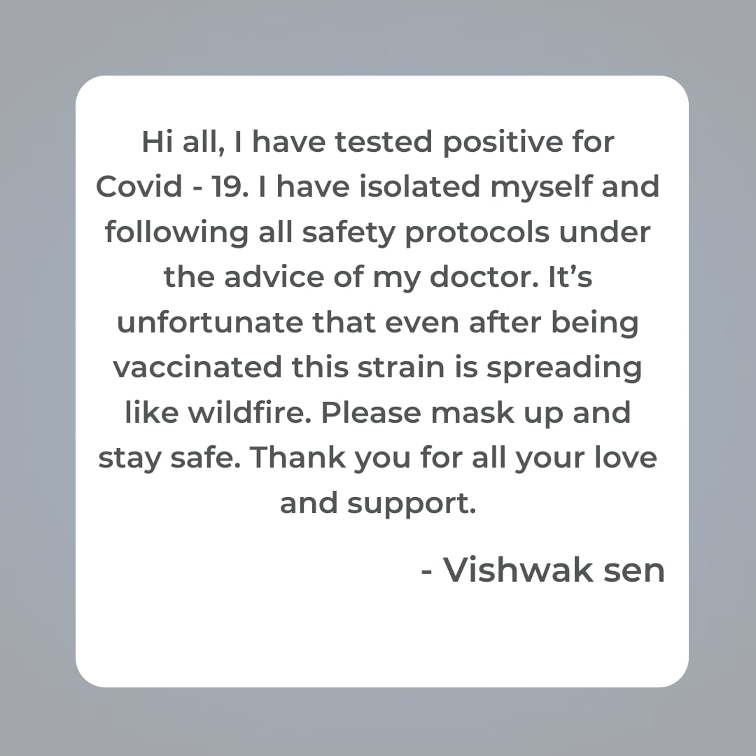 VishwakSenActor's tweet photo. #StaySafe #MaskUp https://t.co/0wDyGqoQWt