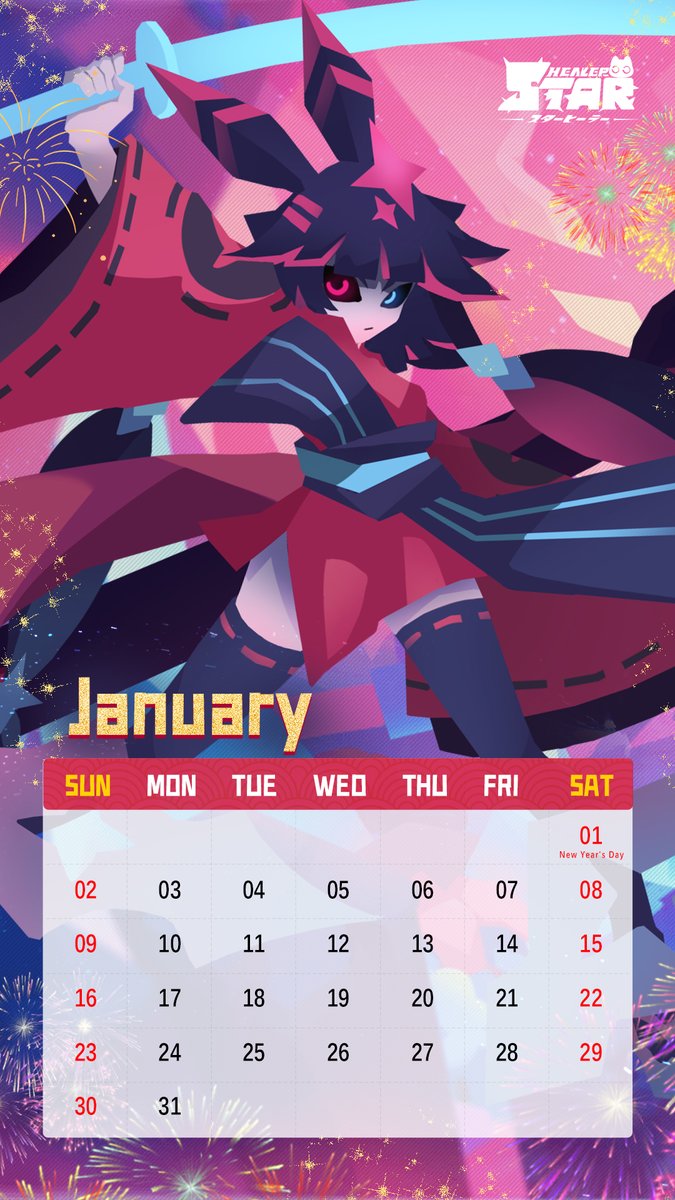 ofclstarhealer's tweet photo. 【Jan. Calendar】

This month’s calendar theme role is ~~Violet Guard
Gender : ♀
Birthday: 1.16 ♑
Attribute:  Apathetic, Lonely, Strong-minded

*For mobile phone*
#StarHealer https://t.co/Gjzdfkd2cv