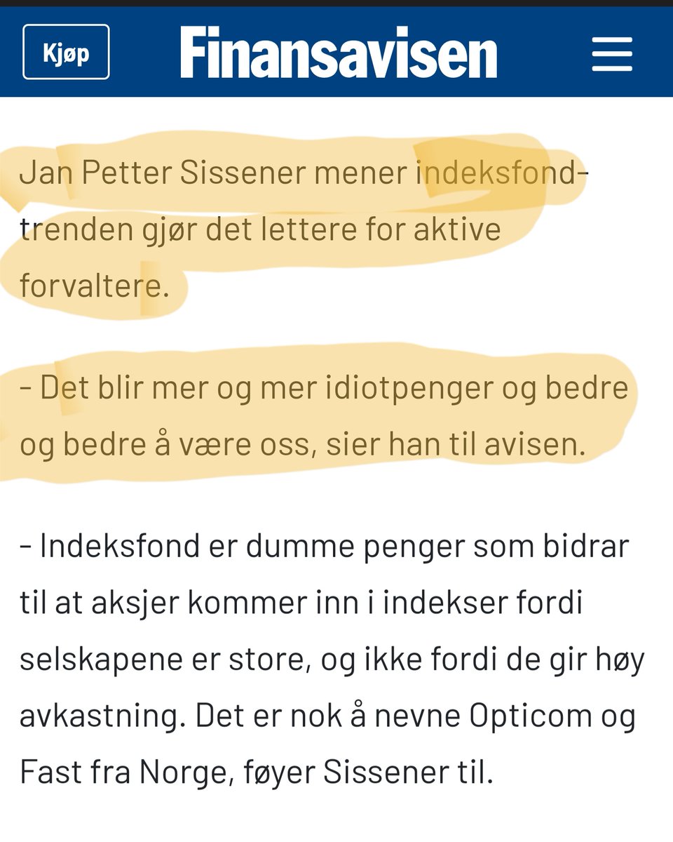 aksjerogfond's tweet photo. Indeksfond er dumme penger. Hørt det før?

Eller hva med, indeksfond gjør det enklere for aktive forvaltere? 

Siste "rant" fra meg i 2021, pakket inn i en 🧵. Kan også nytes med en kopp ☕

#finanstwitter https://t.co/EkX9cRSKC6