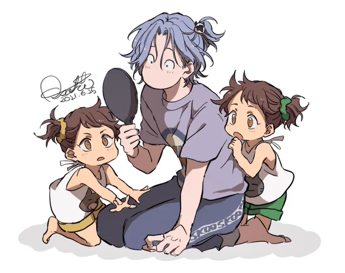 #今年の4枚 

背景が白い🤣忙しいかったけどそれなりにたくさん描けて楽しかった〜 
