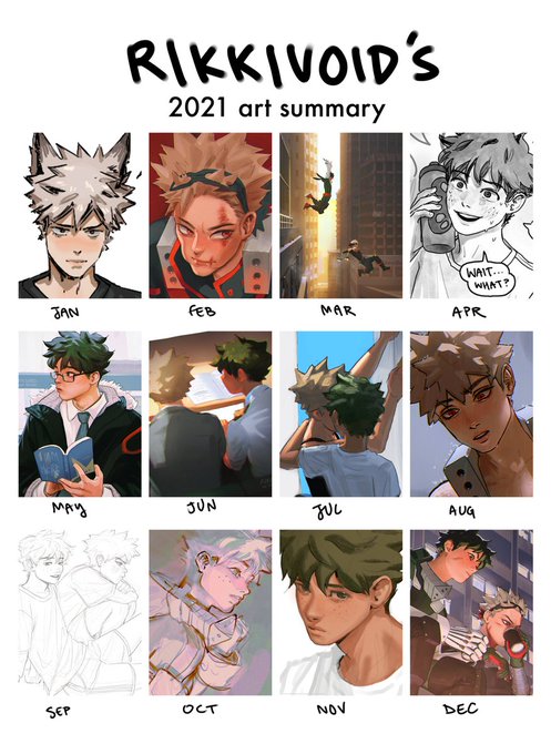 art summary of 2021!! it was a fun year drawing more bkdk - thank you for sticking with me through these past 12 months 💖 https://t.co/LnvdgxJdJp 