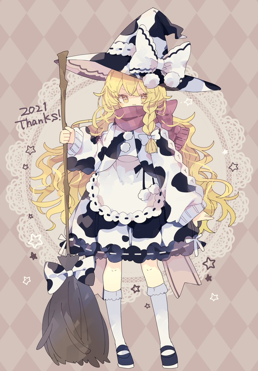 kirisame marisa 1girl solo hat long hair blonde hair witch hat scarf  illustration images