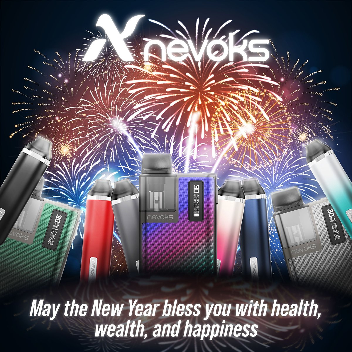 NevoksUk's tweet photo. Happy New Year From Nevoks 

#vape #vaping #vapeuk #vapewholesale #nevoksuk #ukvape https://t.co/ajIiji7lXu