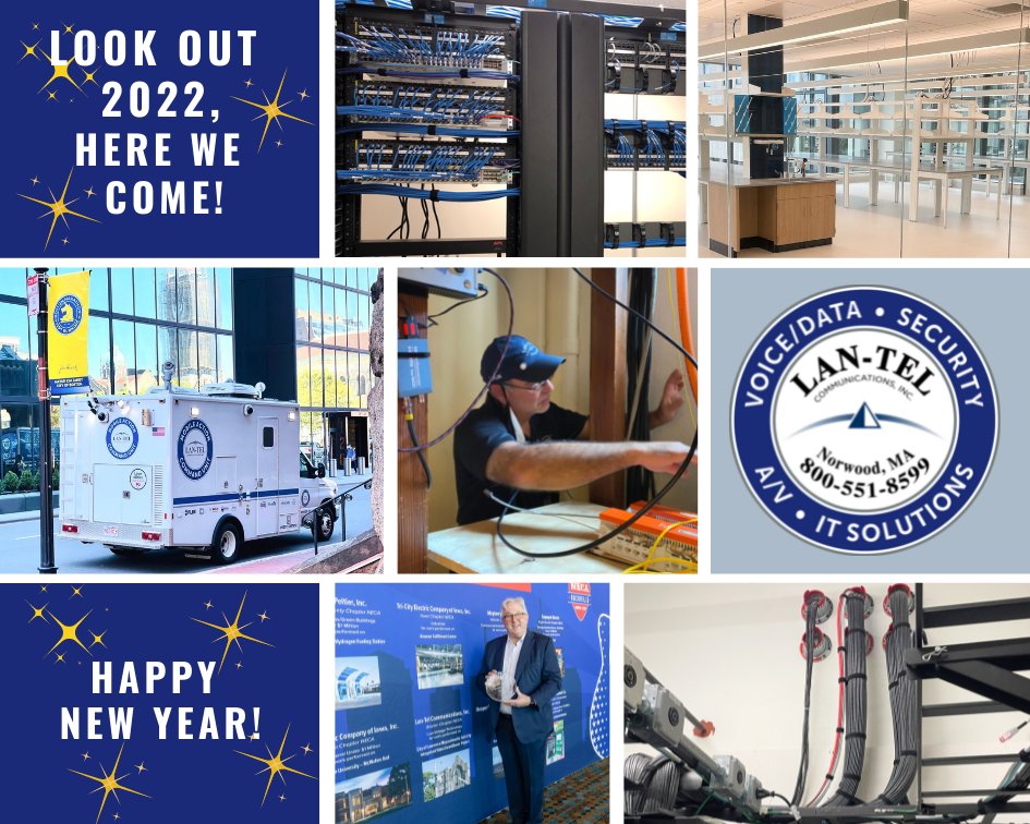 LANTELComm's tweet photo. LAN-TEL is looking forward to all that 2022 has in store for our 30th year in business! What were some of your favorite moments of 2021? Drop a photo or comment below, we'd love to see your 2021 highlight!
Happy New Year!
#HappyNewYear #LANTEL #lowvoltage #teldata https://t.co/FHsp4Ps3zi