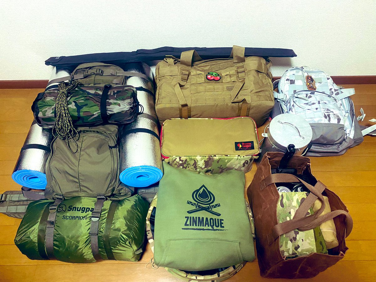 luke0320kaz's tweet photo. 年明けキャンプの準備が約7割終わった…
#511tactical
#RUSH100
#RUSH_LBD_DUFFLE
#ZINMAQUE
#LAST_GEAR https://t.co/dMuyU2IdO6