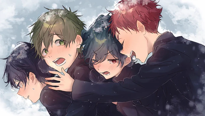 2021年描き納めは遙真琴郁弥旭の4人でした〜☺️✨
Free!の事ばっかり考えてた1年で楽しかった!!
また来年もよろしくお願いします🤗 