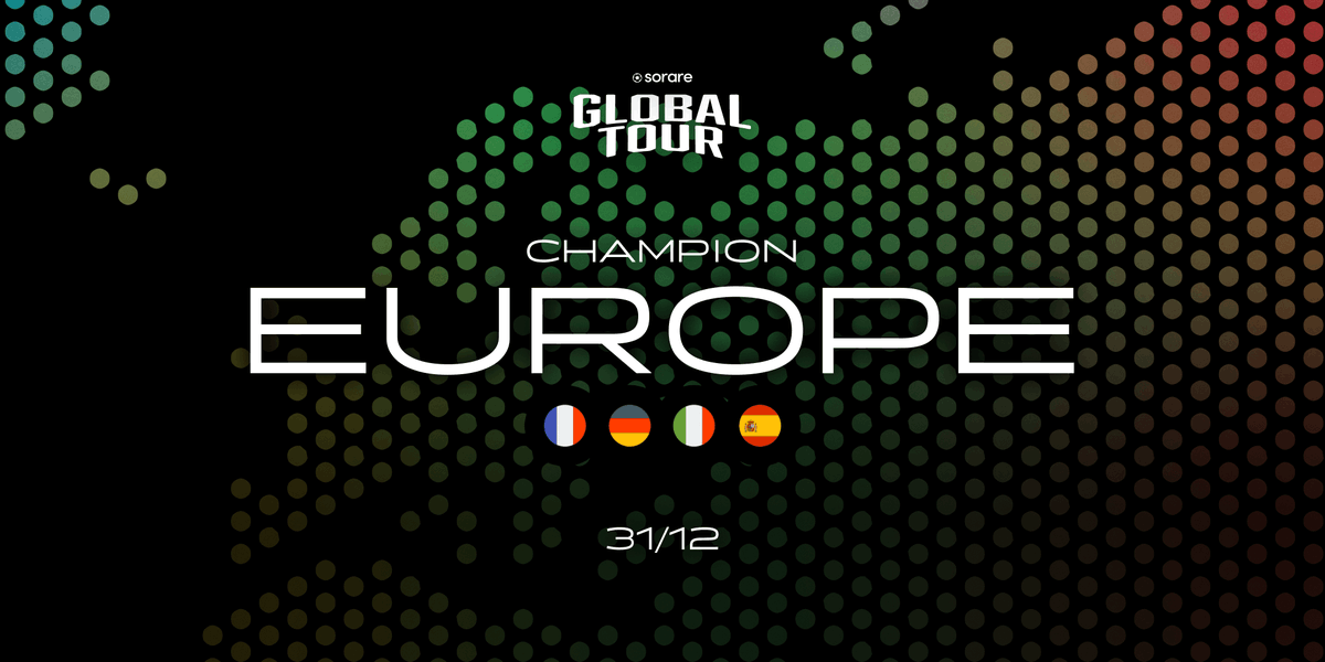 We're finishing the Global Tour off with a bang! ⚽️🎇

Visit the Market now for a full day of auctions dedicated to clubs from 🇫🇷🇪🇸🇮🇹🇩🇪

1⃣ Retweet
2⃣ Share your personal #Sorare highlight of the year ⬇️

🎁 10x lucky Managers will win 1 Limited Champ Europe Card