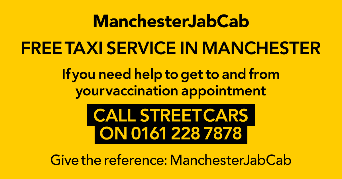 MCCHulme's tweet photo. Covid boosters and 1st or 2nd vaccinations are available today 

It's free, it's quick, and there's a clinic near you! 👇👇👇

Need a taxi? No problem! https://t.co/4n3CjmXRHz