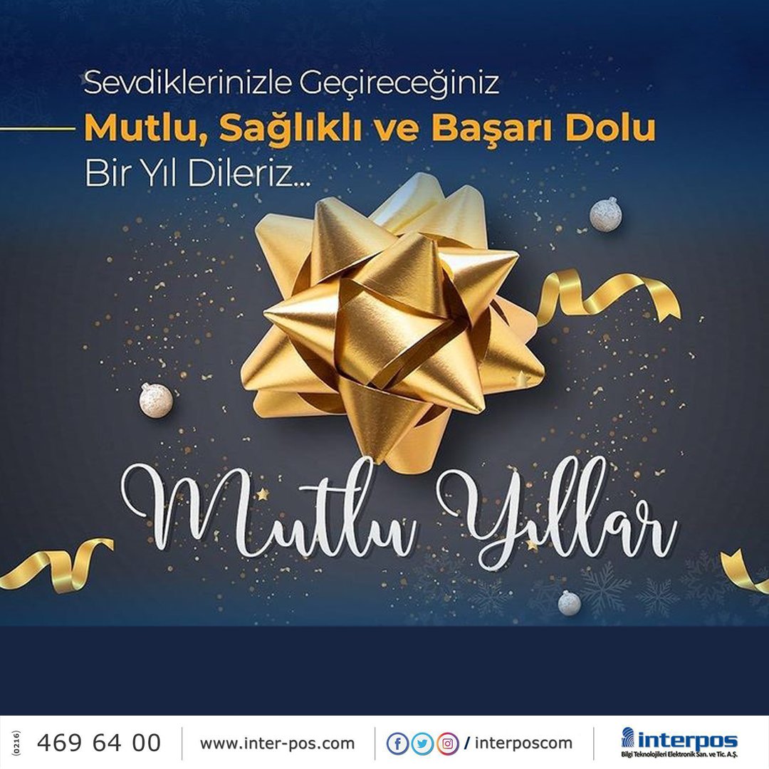 Sevdiklerinizle Geçireceğiniz Bir Yıl Dileriz.
Mutlu Yıllar
#2022 #mutluyıllar #yeniyıl #interpos