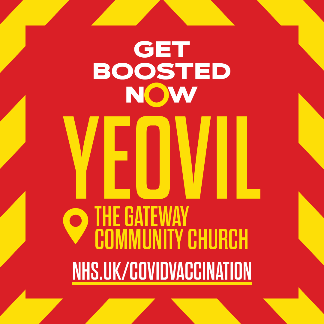 📢The Gateway Community Church in #Yeovil is open for walk-ins today! From 9.00 until 4pm. 

Open for 1st, 2nd, and booster vaccinations for everyone aged 18 and for 1st and 2nd vaccinations for those aged 16-17.

somersetccg.nhs.uk/covid-vaccines/

#VaccinatingSomerset