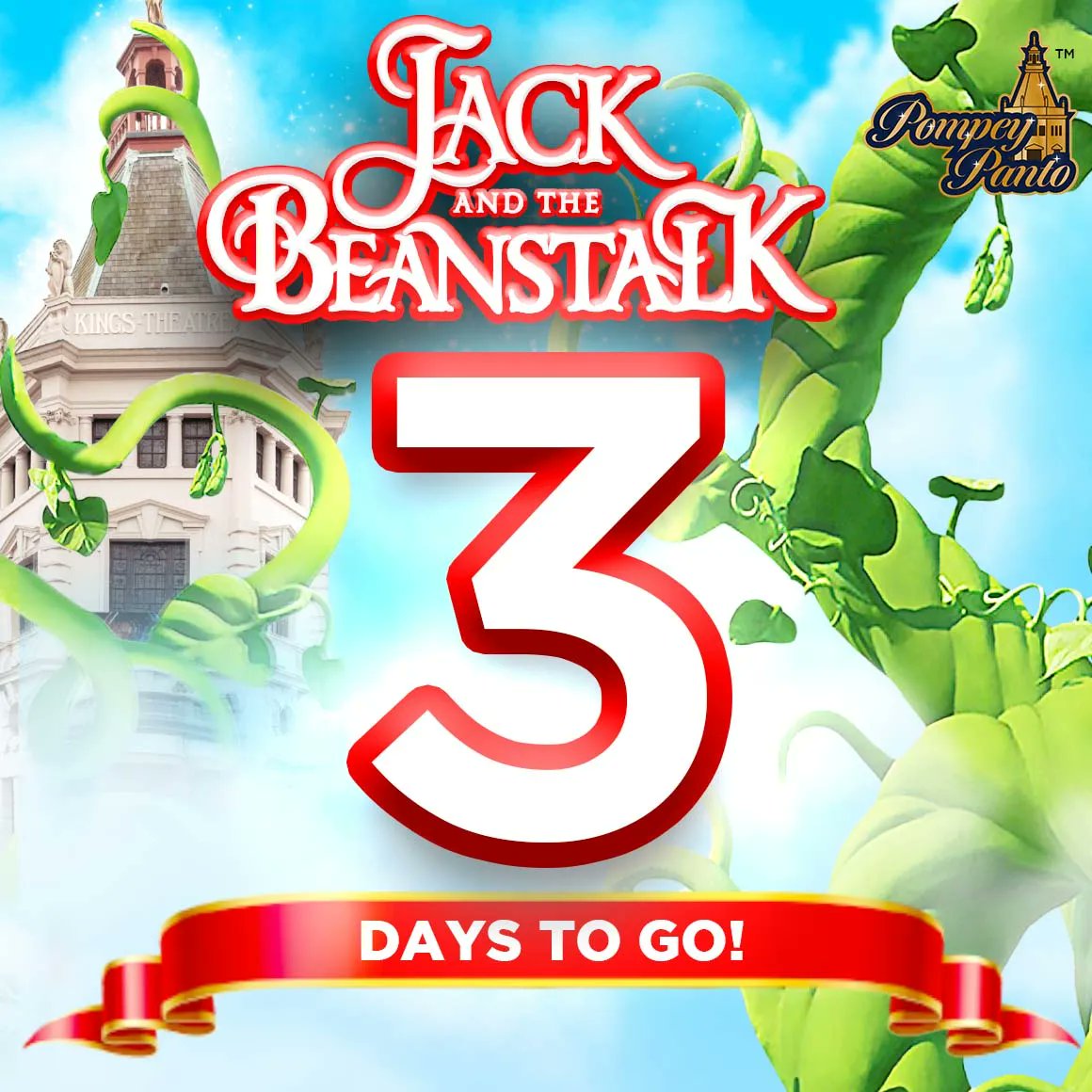 Time ⏱️ is running out to see JACK AND THE BEANSTALK! There are 3 Days left of <a href="/thepompeypanto/">The Pompey Panto</a>! If you fancy one last blast of festive magic ✨ for the whole family then this is just the ticket! Speaking of tickets 🎟️ you can get yours here! ➡️ bit.ly/3wi6ePD